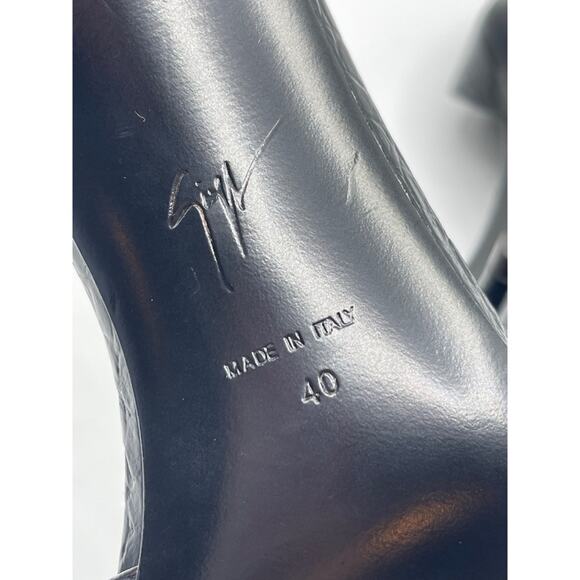 Giuseppe Zanotti Quasimodo Crocodile Embossed Leather Intriigo Mule Sz 40 - Picture 9 of 10